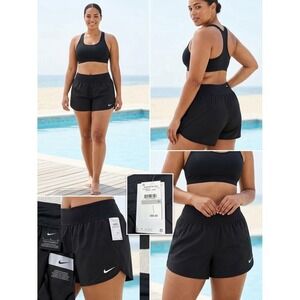 Nike Swim Women's Plus XL Solid Element Board Shorts Black NWT